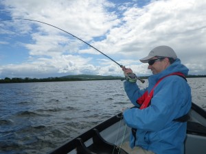 Playing a Sheelin trout.